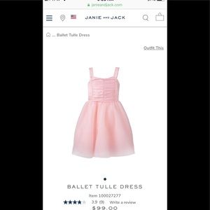 Janie & Jack 4T Petal Pink Ballet Tulle Dress